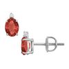 Image 1 : Diamond And Ruby Stud Earrings : 14K White Gold - 2.04 CT TGW