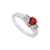 Image 1 : Ruby And Diamond Ring : 14K White Gold - 0.75 CT TGW