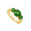 Image 1 : Three Stone Emerald Ring : 14K Yellow Gold - 1.00 CT TGW