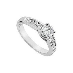Diamond Engagement Ring : 18K White Gold - 1.00 CT Diamonds