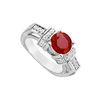 Image 1 : Ruby And Diamond Engagement Ring : 14K White Gold - 2.50 CT TGW