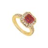 Image 1 : Ruby And Diamond Engagement Ring : 14K Yellow Gold - 1.00 CT TGW