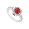 Image 1 : Ruby And Diamond Engagement Ring : 14K White Gold - 0.75 CT TGW