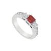 Image 1 : Ruby And Diamond Ring : 14K White Gold - 1.25 CT TGW