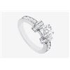 Image 1 : Engagement Ring Prong Set Cubic Zirconia In 14K White Gold 2.10 Carat TGW