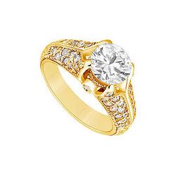 Diamond Engagement Ring : 14K Yellow Gold - 1.00 CT Diamonds