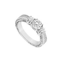 Three Stone Cubic Zirconia Ring .925 Sterling Silver 0.50 CT TGW