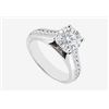 Image 1 : Channel Set Diamond Engagement Ring 1.10 Carat Diamonds In 14K White Gold