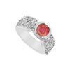 Image 1 : Ruby And Diamond Ring : 14K White Gold - 2.00 CT TGW