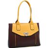 Image 1 : Dasein Classic Chic Two Tone Shoulder Bag - Coffee/Yellow