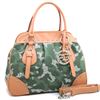 Image 1 : Large Studded Camouflage Style Satchel W/ Logo Charmed Tassel - Light Green