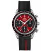 Image 1 : Omega  Speedmaster Racing Chronometer Red Dial Rubber Strap  Men Watch