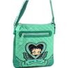 Image 1 : Betty Boop(R) Quilted Messenger Bag With Classic Rhinestone Heart Design - Mint