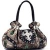 Image 1 : Dasein(R) Studded Satchel Bag In Realtree(R) XG Camo With Rhinestone Cross-Faux Croc Black Trim