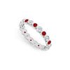Image 1 : Diamond And Ruby Eternity Band : 14K White Gold – 1.00 CT TGW
