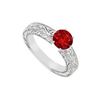 Image 1 : Ruby Ring : 14K White Gold - 0.50 CT TGW