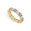 Image 1 : Tanzanite And Diamond Prong-Set Eternity Band : 14K Yellow Gold - 3.00 CT TGW