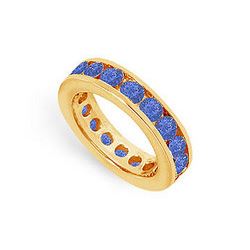 Blue Sapphire Eternity Band : 14K Yellow Gold – 3.00 CT TGW