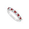 Image 1 : Ruby And Diamond Ring : 14K White Gold - 0.50 CT TGW