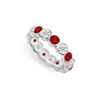 Image 1 : Diamond And Ruby Eternity Band : 18K White Gold – 2.00 CT TGW