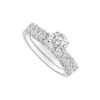 Image 1 : Diamond Engagement Ring With Wedding Band Set : 14K White Gold - 0.75 CT Diamonds