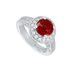 Ruby And Diamond Engagement Ring : Platinum - 4.00 CT TGW