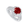Image 1 : Ruby And Diamond Engagement Ring : Platinum - 4.00 CT TGW