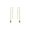 Image 1 : Peridot Thread Earrings : 14K Yellow Gold - 2.00 CT TGW