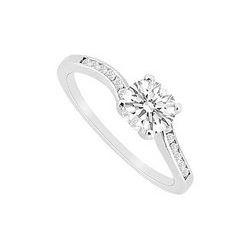Diamond Engagement  Ring : 14K White Gold - 0.75 CT Diamonds