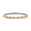 Image 1 : Citrine And Cubic Zirconia Prong Set 10K White Gold Tennis Bracelet 4.00 CT TGW