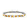 Image 1 : Citrine And Cubic Zirconia Prong Set 10K White Gold Tennis Bracelet 7.00 CT TGW