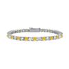 14K White Gold : Yellow Sapphire And Cubic Zirconia Prong-Set Tennis Bracelet 5.00 CT TGW