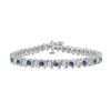 Sapphire And Diamond Tennis Bracelet : 14K White Gold - 1.00 CT TGW