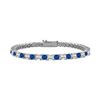 Sapphire And Diamond Tennis Bracelet : 14K White Gold – 2.00 CT TGW