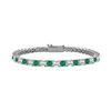 Emerald And Diamond Tennis Bracelet : 14K White Gold - 3.00 CT TGW