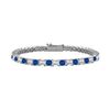 Sapphire And Diamond Tennis Bracelet : 14K White Gold – 4.00 CT TGW