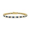 Sapphire And Diamond Tennis Bracelet : 14K Yellow Gold 1.50 CT TGW