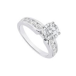 Diamond Engagement Ring 14K White Gold  1.10 CT TDW