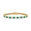 Image 1 : Emerald And Diamond Tennis Bracelet : 14K Yellow Gold - 5.00 CT TGW