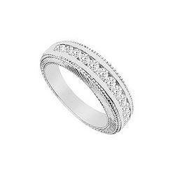 Diamond Wedding Band : 14K White Gold - 0.75 CT Diamonds