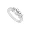 Three Stone Diamond Ring : 14K White Gold - 0.75 CT Diamonds
