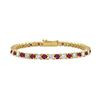 Image 1 : Ruby And Diamond Tennis Bracelet : 18K Yellow Gold - 2.00 CT TGW