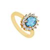 Blue Topaz And Diamond Ring : 14K Yellow Gold - 1.50 CT TGW