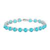 Image 1 : Sterling Silver Prong Set Round Blue Topaz Bracelet With 12.00 CT TGW
