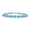 Image 1 : Sterling Silver Prong Set Oval Blue Topaz Bracelet With 15.00 CT TGW