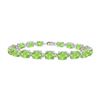 Image 1 : Sterling Silver Prong Set Oval Peridot Bracelet With 15.00 CT TGW