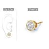 Image 1 : Mens 14K Yellow Gold : Bezel-Set Round Diamond Stud Earrings 1.00 CT. TW.