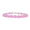 Image 1 : Sterling Silver Prong Set Oval Pink Topaz Bracelet With 15.00 CT TGW