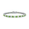 Image 1 : Sterling Silver Round Peridot And Cubic Zirconia Tennis Bracelet 4.00 CT TGW