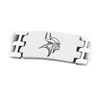 Image 1 : Stainless Steel And Rubber Minnesota Vikings Team Logo Bracelet - 8 Inch